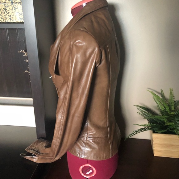 Soft, brown, leather jacket. Great for fall. Great price. - Picture 3 of 6